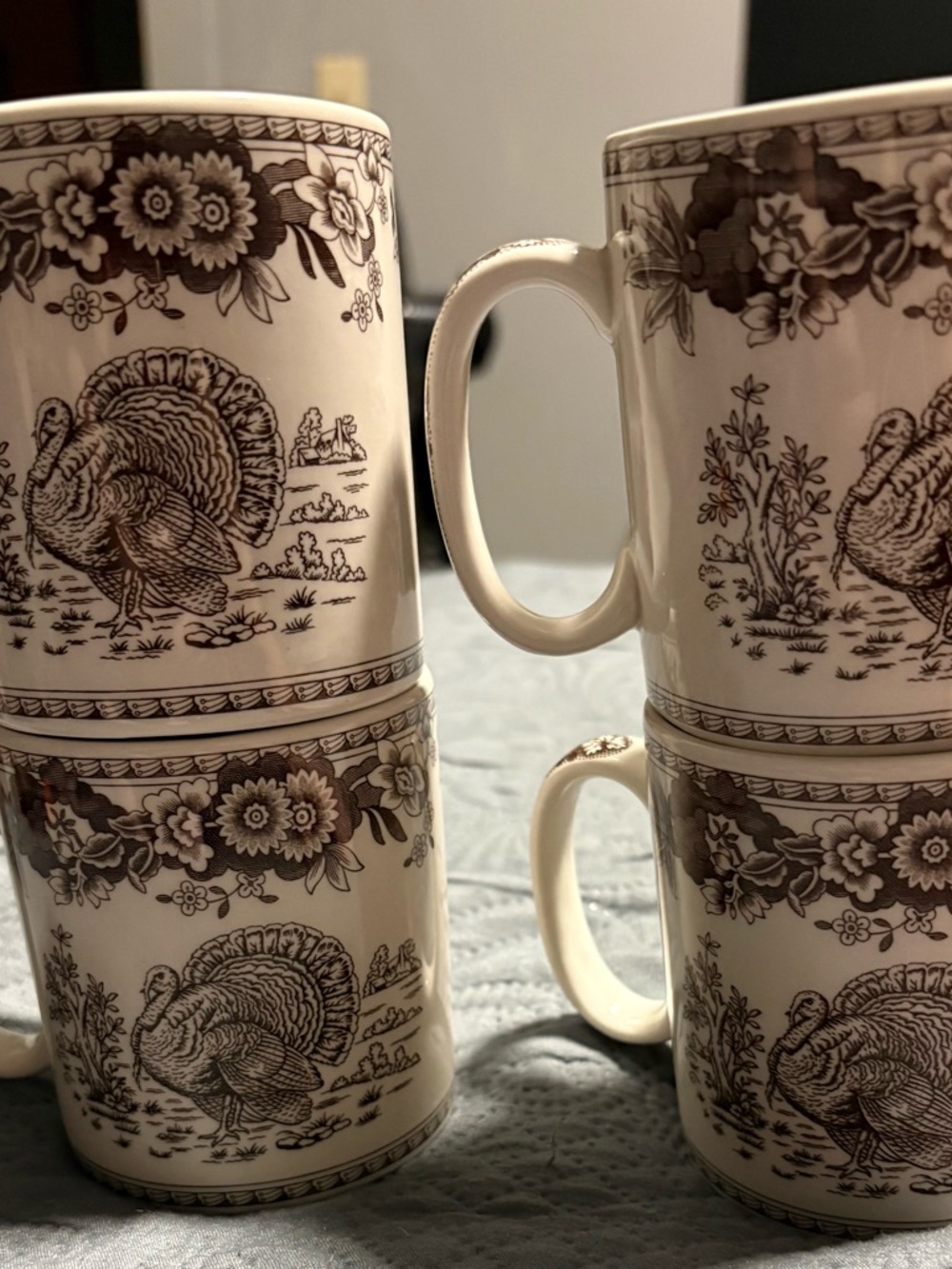 Spode Woodland Turkey Mug Spode Celebration Earthenware Coffee Mug Set of 4